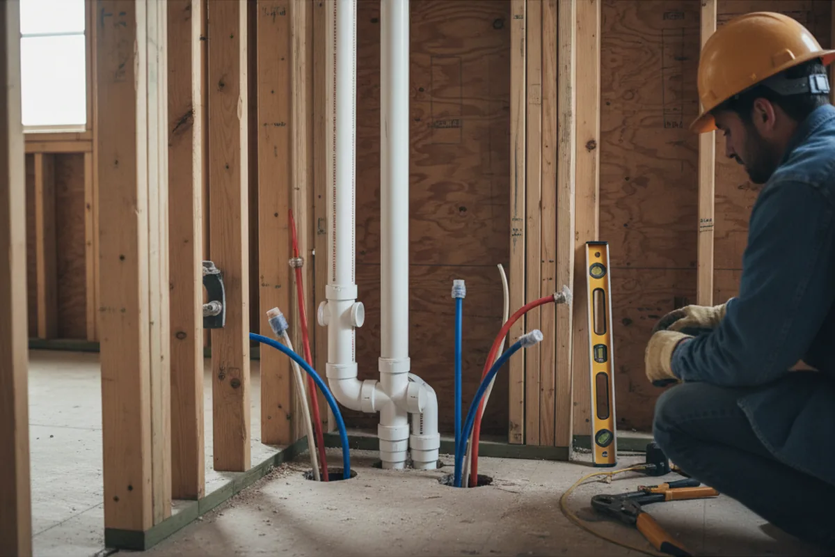 Drain and supply rough-in during Garbage Disposal Repair in Marlboro